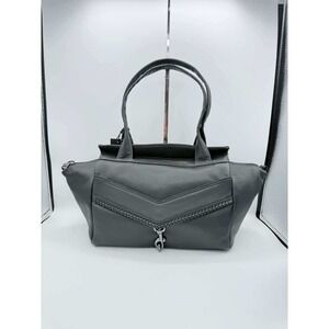 Botkier Trigger Large Leather Satchel Bag Charcoal Grey Gunmetal NWT